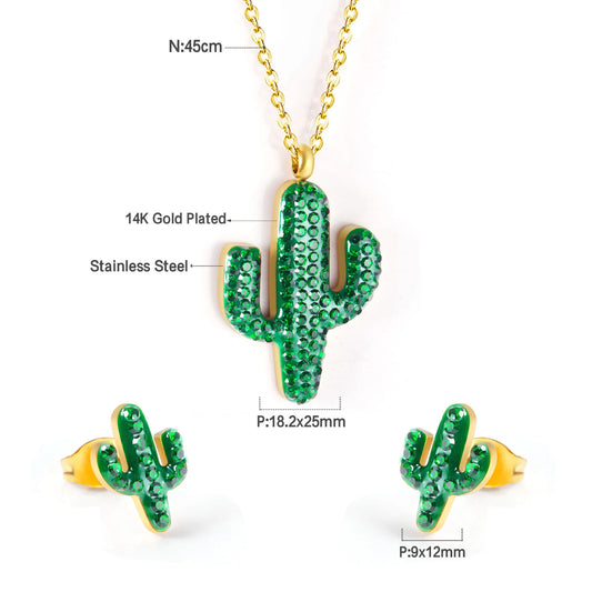 Desert Pearl Cactus Necklace Set