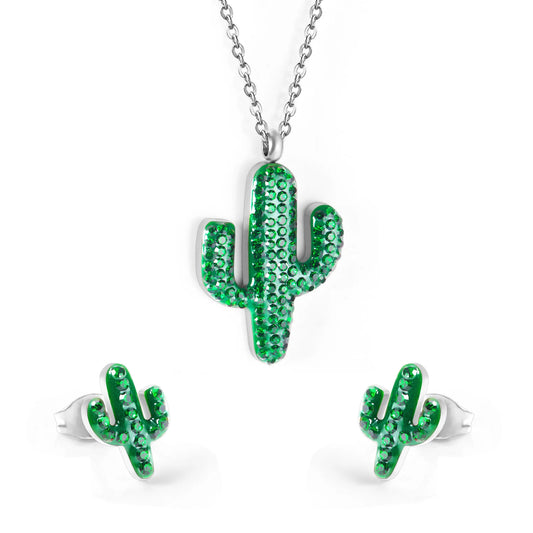 Desert Pearl Cactus Necklace Set